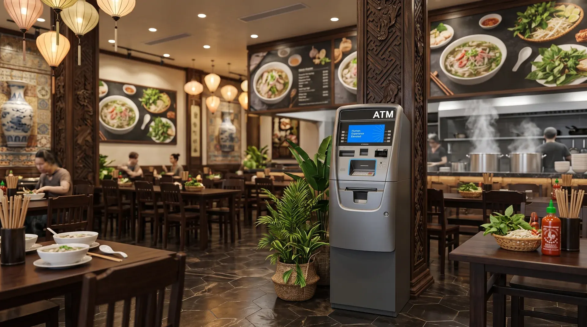 Welcoming restaurant environment suited for a managed ATM placement