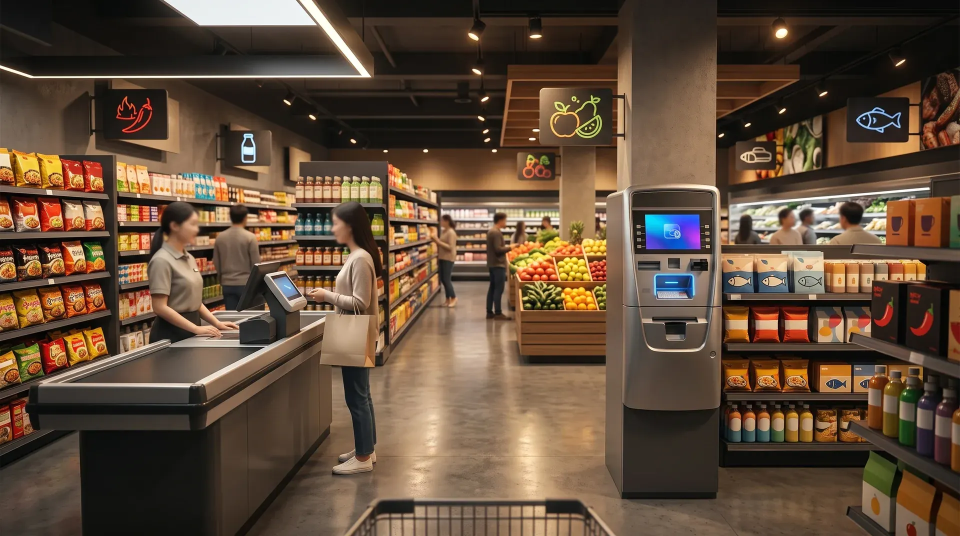 Modern retail environment with convenient customer access