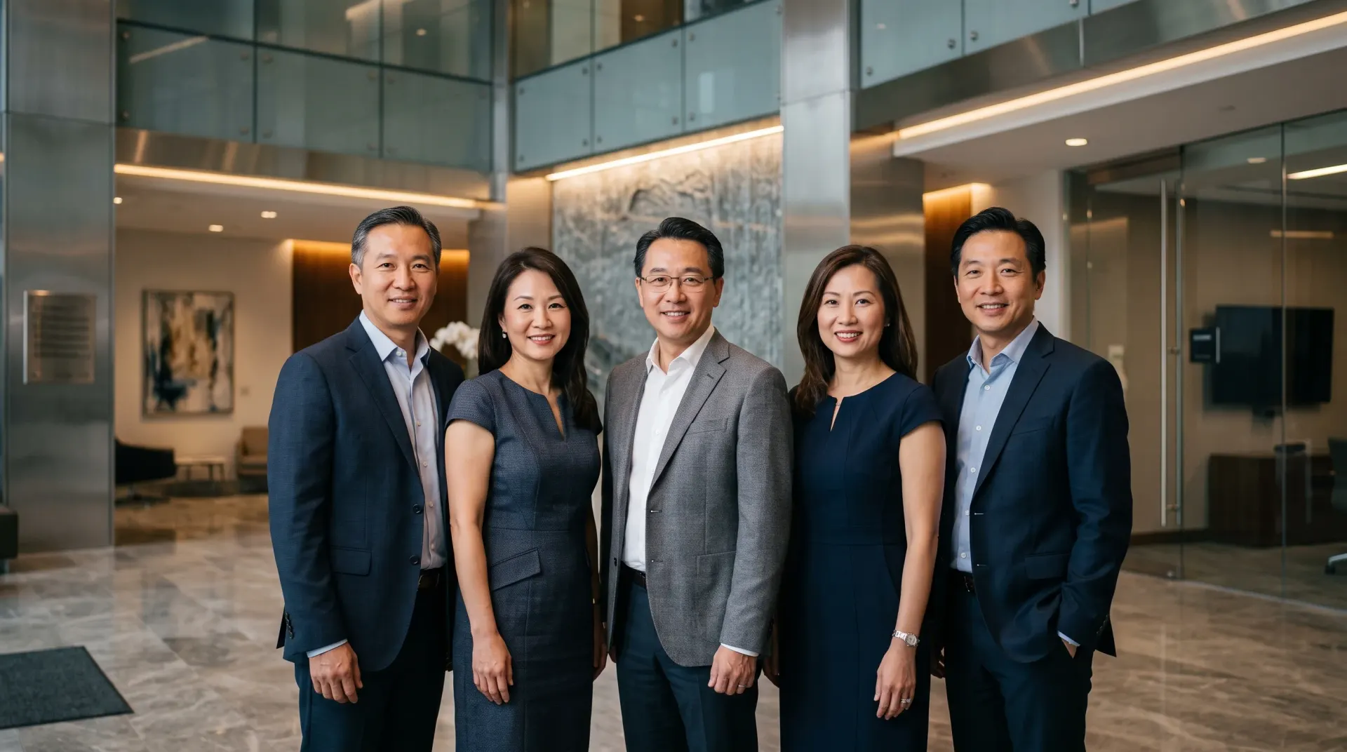 Direct ATM Services leadership team in a modern office