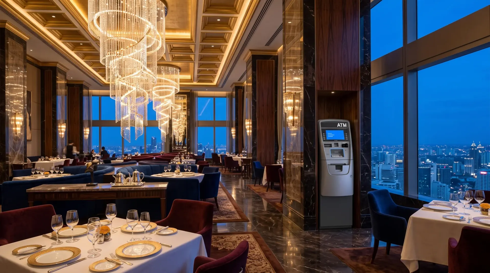 Professionally managed ATM inside an upscale restaurant